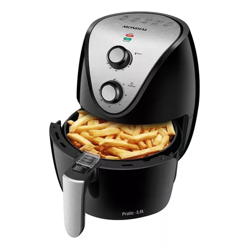 Air Fryer Fritadeira Elétrica 3,5L Cor Preto e Inox 127V